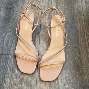 blush pink low heels
